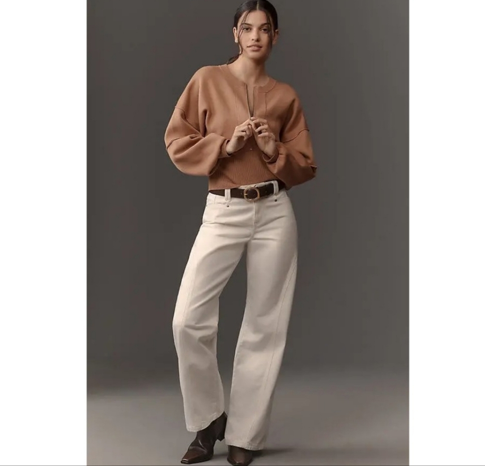 Anthropologie half zip pullover sweater in size small. Camel/tan - Picture 3 of 12